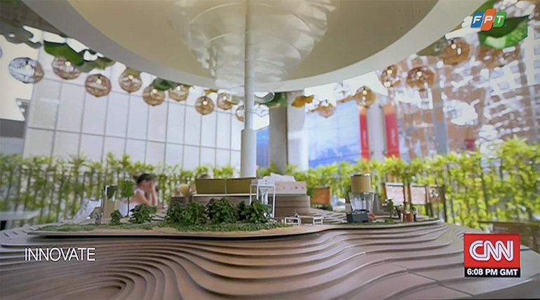 Mô hình kinh tế tuần hoàn trong sản xuất cà-phê của Minh Tiến Coffee là một điểm nhấn trong Nhà Triển lãm Việt Nam (Ảnh chụp màn hình) Nhà Triển lãm Việt Nam “lên sóng” chương trình về phát kiến mới của CNN -0