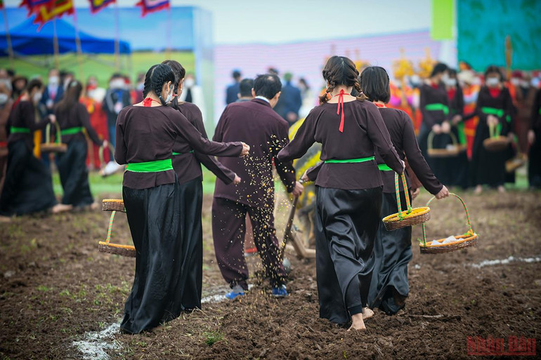 Chủ tịch nước Nguyễn Xuân Phúc xuống đồng cày ruộng tại Lễ Tịch điền Đọi Sơn -0