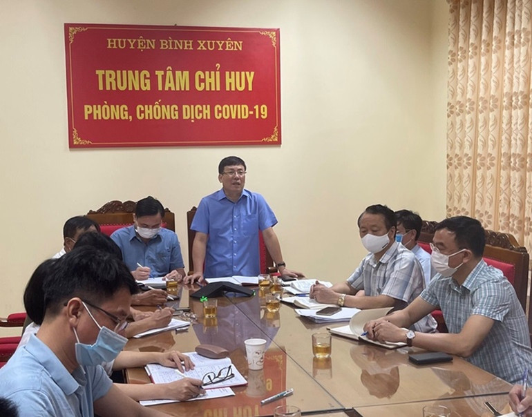 Lãnh đạo tỉnh kiểm tra công tác phòng, chống dịch Covid-19 tại huyện Bình Xuyên. Vượt qua thách thức trong quá trình đô thị hóa ở Bình Xuyên -0