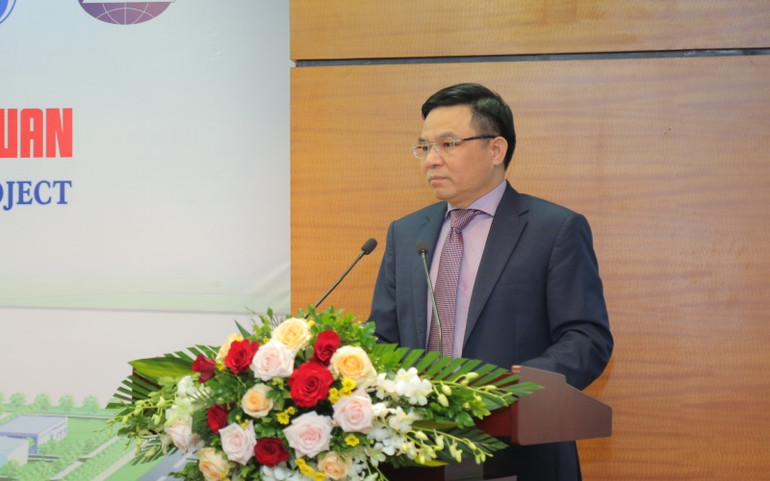 Tổng Giám đốc Tập đoàn Dầu khí quốc gia Việt Nam (PVN) Lê Mạnh Hùng phát biểu tại lễ ký. Ký hợp đồng EPC dự án Nhà máy điện Nhơn Trạch 3 và 4 -0
