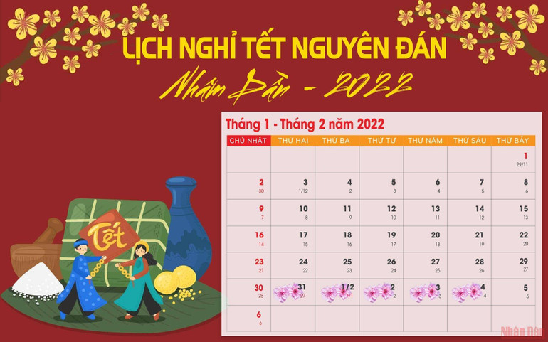 [Infographic] Lịch nghỉ lễ, Tết năm 2022 -0