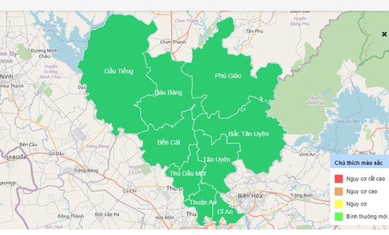 Bình Dương không còn đơn vị hành chính cấp xã là “vùng đỏ” -0