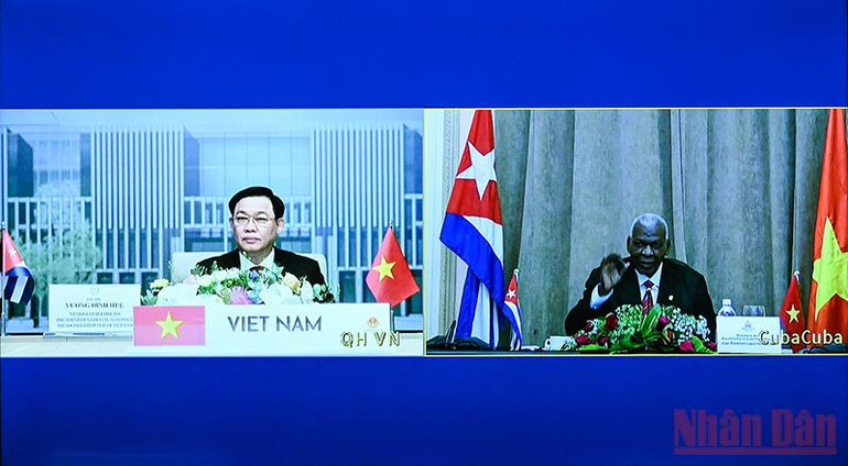 Chủ tịch Quốc hội Vương Đình Huệ hội đàm với Chủ tịch Quốc hội Chính quyền Nhân dân Cuba -0