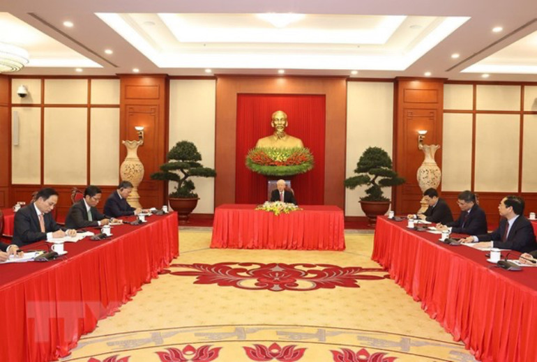 Tổng Bí thư Nguyễn Phú Trọng điện đàm với Thủ tướng Ấn Độ Narendra Modi. (Ảnh: TTXVN) Tổng Bí thư Nguyễn Phú Trọng điện đàm với Thủ tướng Ấn Độ Narendra Modi -0