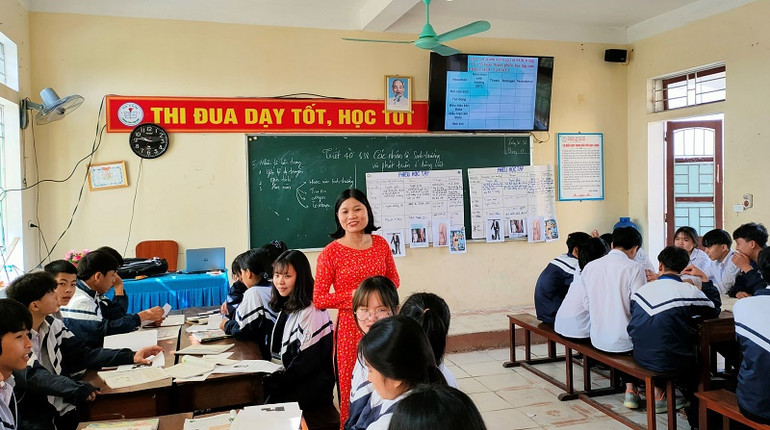 Một tiết dạy học bình thường tại trường THPT Cẩm Bình khi chưa có dịch Covid -19. (Ảnh: NGÔ TUẤN). Hà Tĩnh chủ động dạy học trong tình hình mới -0