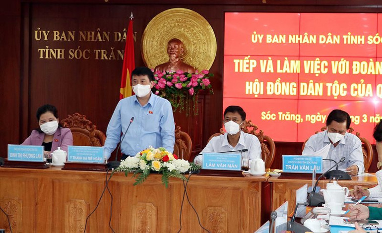 Hội đồng Dân tộc của Quốc hội làm việc tại Sóc Trăng -0