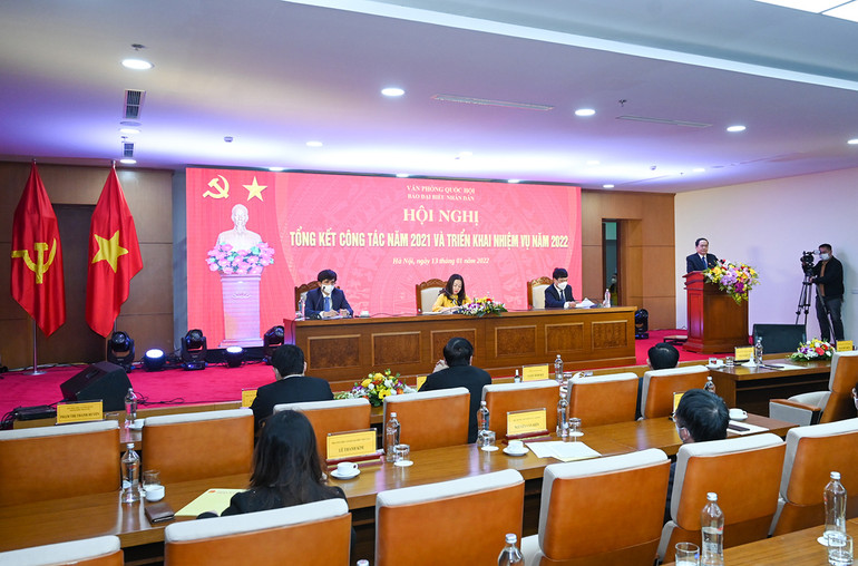 Quang cảnh Hội nghị tổng kết công tác năm 2021 và triển khai nhiệm vụ năm 2022 của Báo Đại biểu Nhân dân. Báo Đại biểu Nhân dân thực hiện tốt vai trò cầu nối giữa Quốc hội với cử tri và nhân dân -0