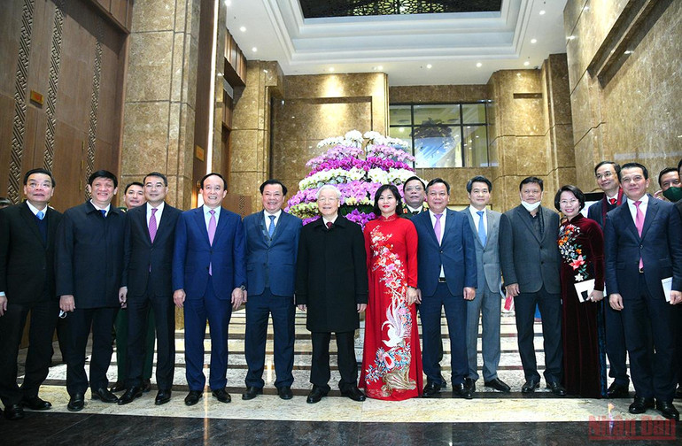 Tổng Bí thư Nguyễn Phú Trọng thăm, chúc Tết Đảng bộ, Chính quyền và nhân dân Thủ đô -0