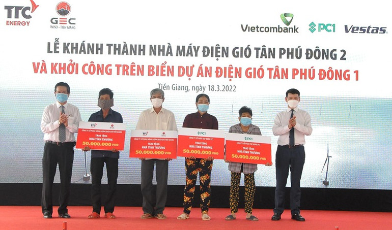 Khánh thành và khởi công 2 nhà máy điện gió ở Tiền Giang -0