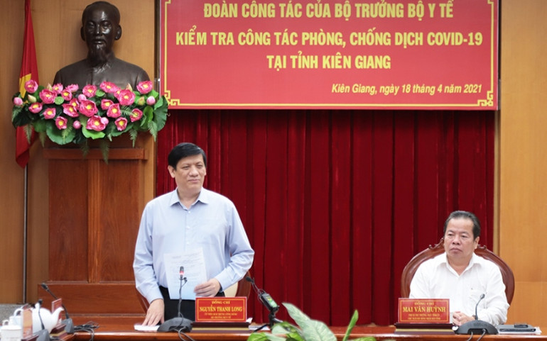 Bộ trưởng Nguyễn Thanh Long phát biểu tại buổi làm việc. Kiên Giang chuẩn bị dựng bệnh viện dã chiến tại TP Hà Tiên -0