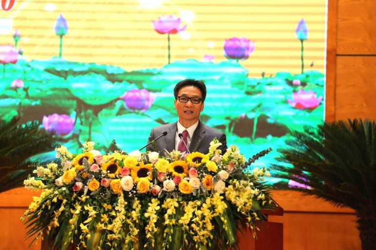 Phó Thủ tướng Chính phủ Vũ Đức Đam phát biểu tại Hội nghị. Hội nghị Báo chí toàn quốc tổng kết công tác năm 2020, triển khai nhiệm vụ năm 2021 -0