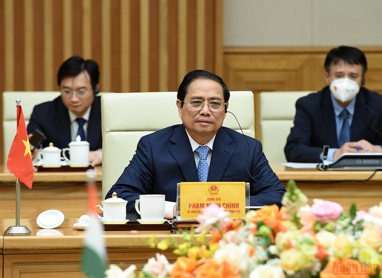 Thủ tướng Phạm Minh Chính tiếp Chủ tịch Hạ viện Ấn Độ Om Birla -0