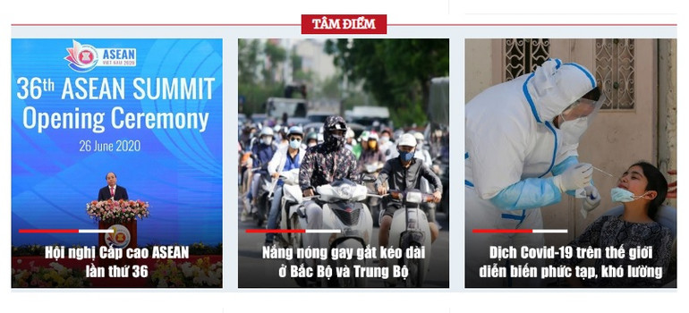 Khu vực Tâm điểm trên giao diện mới của Nhân Dân điện tử. Giao diện mới “định danh” các giá trị mới của Nhân Dân điện tử -0