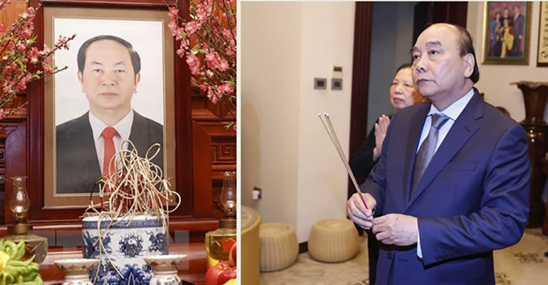 Chủ tịch nước Nguyễn Xuân Phúc dâng hương&nbsp;tưởng nhớ lãnh đạo Đảng, Nhà nước -0