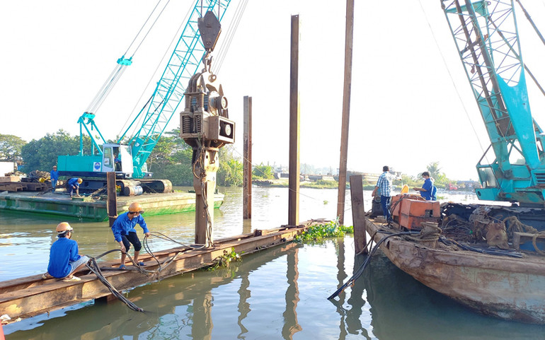 Tiền Giang đắp đập thép ngăn mặn, trữ ngọt -0