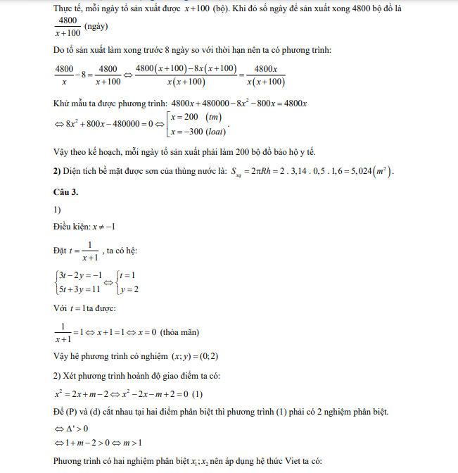 Gợi ý đáp án môn Toán thi lớp 10 Hà Nội -0