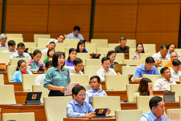 Đại biểu Nguyễn Thị Việt Nga. (Ảnh: LINH NGUYÊN) Tiếp tục các giải pháp hiệu quả thúc đẩy phục hồi, phát triển kinh tế-xã hội -0