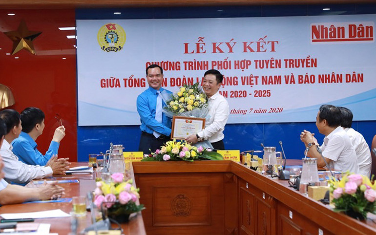 Báo Nhân Dân và Tổng Liên đoàn Lao động Việt Nam ký kết phối hợp tuyên truyền giai đoạn 2020-2025 -0