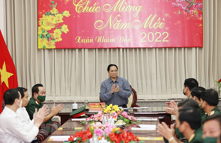 Thủ tướng Phạm Minh Chính thăm, chúc Tết Quân khu 9 -0