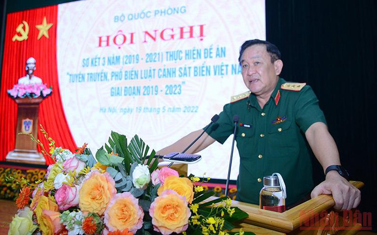Thượng tướng Võ Minh Lương phát biểu ý kiến tại hội nghị. Góp phần nâng cao nhận thức, ý thức chấp hành pháp luật trên biển -0
