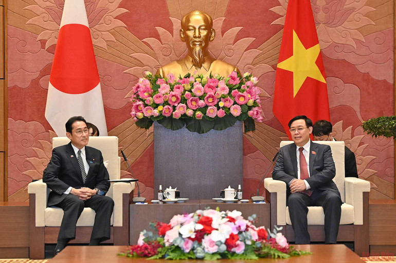 Chủ tịch Quốc hội Vương Đình Huệ hội kiến Thủ tướng Nhật Bản Kishida Fumio -0