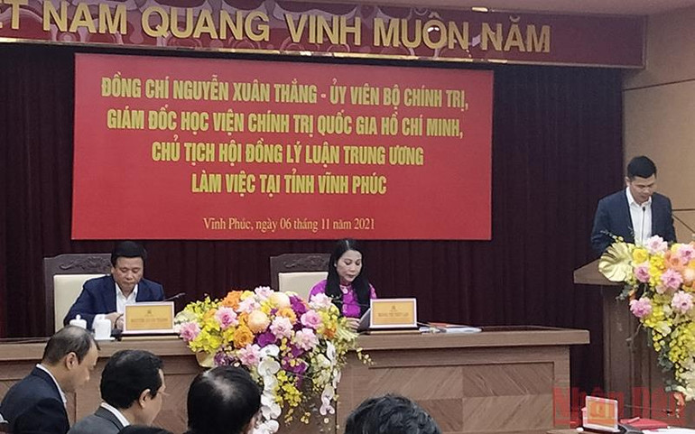 Toàn cảnh buổi làm việc. Các trường chính trị cấp tỉnh khu vực phía Bắc với việc bảo vệ nền tảng tư tưởng của Đảng -0
