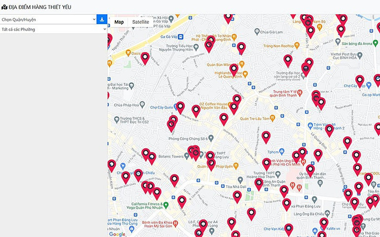 Bản đồ số các điểm bán hàng thiết yếu tại TP Hồ Chí Minh -0