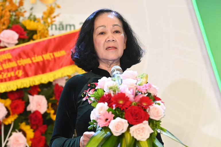 Đồng chí Trương Thị Mai phát biểu tại lễ trao giải. Ứng dụng gọi xe Be giành giải Nhất Giải thưởng Nhân tài đất Việt -0