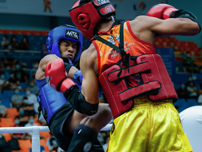 Ảnh đẹp SEA Games 31: Phần thi đấu môn Muay Thái ở nhà thi đấu Vĩnh Yên, Vĩnh Phúc -1