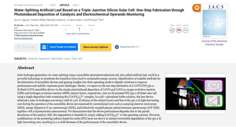 Việt Nam công bố chế tạo “lá nhân tạo” điều chế hydro từ nước và ánh sáng -0