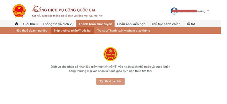 Cổng Dịch vụ công Quốc gia - Nộp thuế cá nhân Tổng cục Thuế hướng dẫn cách khai và nộp lệ phí trước bạ ô-tô, xe máy online -0