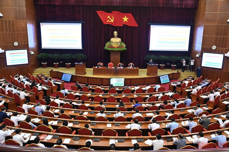 Quang cảnh Hội nghị. Hình ảnh Hội nghị quán triệt và triển khai thực hiện Nghị quyết của Bộ Chính trị -0