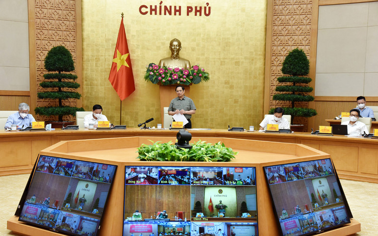 Thủ tướng phát biểu kết luận tại hội nghị. (Ảnh: TRẦN HẢI) Thủ tướng kết luận hội nghị -0