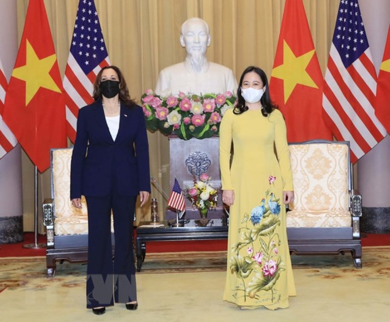 Phó Chủ tịch nước Võ Thị Ánh Xuân tiếp Phó Tổng thống Hoa Kỳ Harris -0