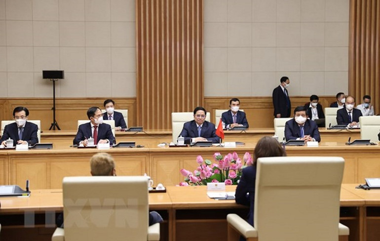 Thủ tướng Phạm Minh Chính tiếp Phó Tổng thống Hoa Kỳ Kamala Harris -0