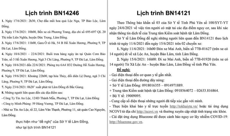 Lâm Đồng khẩn trương truy vết các trường hợp liên quan hai bệnh nhân Covid-19 -0
