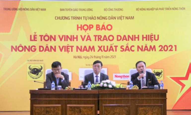 Họp báo công bố Lễ tôn vinh và trao danh hiệu "Nông dân Việt Nam xuất sắc 2021" và chuỗi sự kiện thuộc Chương trình Tự hào Nông dân Việt Nam 2021. 63 nông dân Việt Nam xuất sắc vượt khó trong đại dịch Covid-19 -0