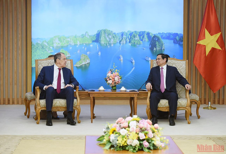 Thủ tướng Phạm Minh Chính tiếp Bộ trưởng Ngoại giao Liên bang Nga Sergey Lavrov -0