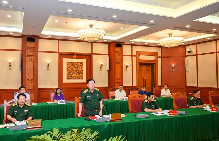 Đại tướng Ngô Xuân Lịch, Bộ trưởng Bộ Quốc phòng phát biểu tại buổi làm việc. unnamed_4-1599900775280.jpg