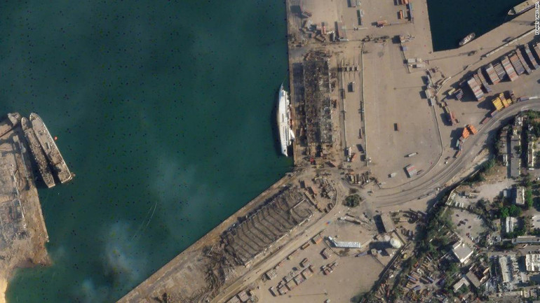 Ảnh vệ tinh trước và sau vụ nổ ở Lebanon -1