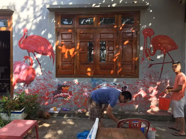 Bí ẩn, ngộ nghĩnh “Làng bích họa Tam Thanh” ảnh 3 Bí ẩn, ngộ nghĩnh “Làng bích họa Tam Thanh” ảnh 3