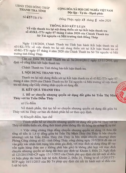 Điều tra vụ chuyển nhượng 16 thửa đất sớm bất thường ở Đồng Tháp -0