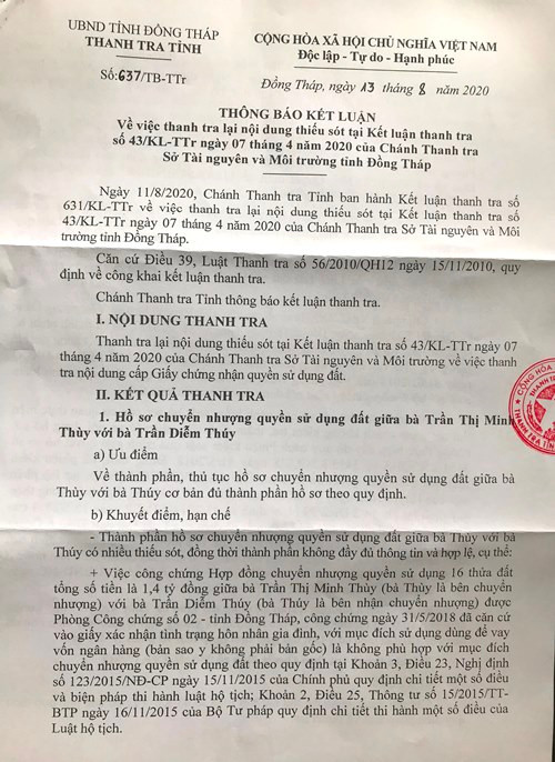 Điều tra vụ chuyển nhượng 16 thửa đất sớm bất thường ở Đồng Tháp -0