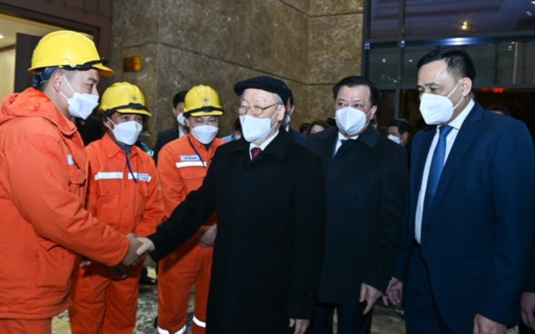 Tổng Bí thư thăm, chúc Tết Đảng bộ, chính quyền và nhân dân Thủ đô -0