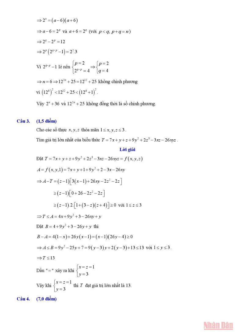 Gợi ý giải Toán chuyên thi vào 10 Trường chuyên Phan Bội Châu và Trường chuyên Đại học Vinh -3