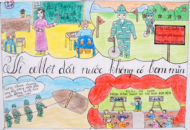 Trao giải cuộc thi phòng tránh tai nạn bom mìn trong học đường tại Cà Mau -0