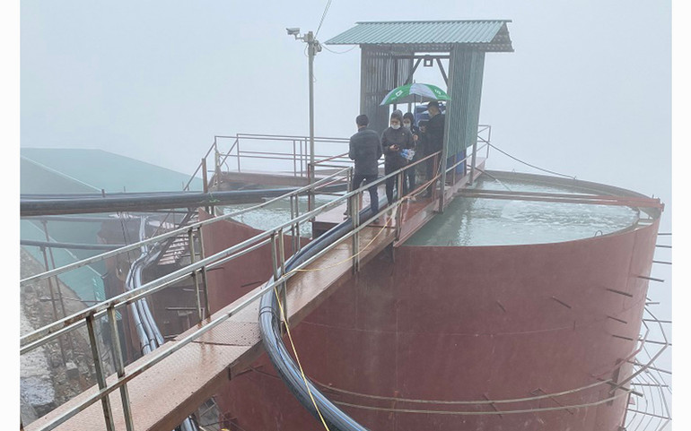 Bể lọc lắng nước thải tuần hoàn tại khu tuyển quặng chì kẽm. Yên Bái xử lý dứt điểm tình trạng ô nhiễm tại suối Nậm Kim -0