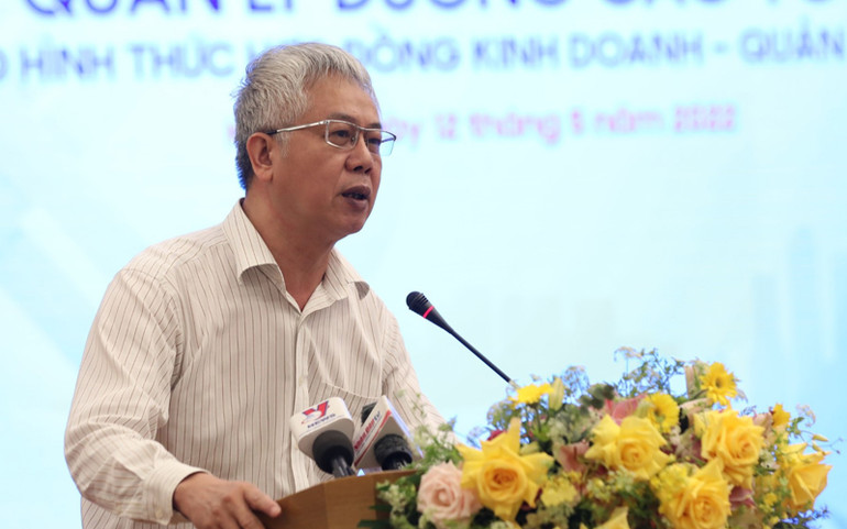 TS Nguyễn Đức Kiên phát biểu tại tọa đàm. Kinh nghiệm quản lý đường cao tốc theo hình thức O&M -0