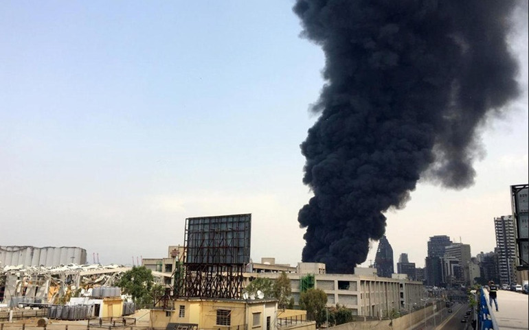 Lại cháy lớn tại cảng Beirut -0
