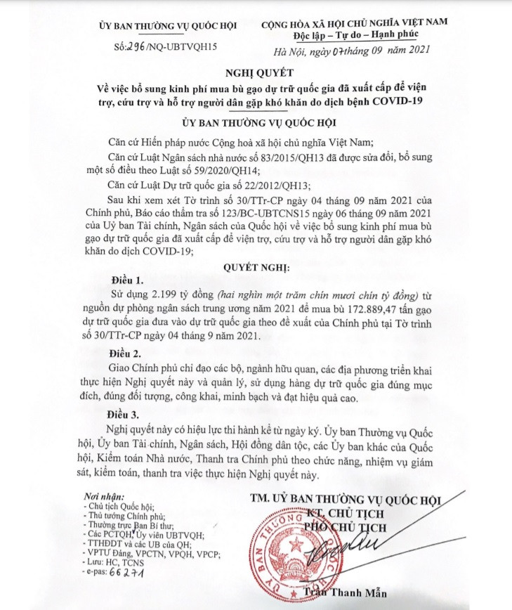 Nghị quyết của Ủy ban thường vụ Quốc hội -0